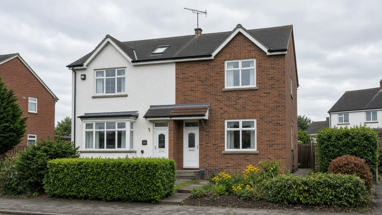 Lanarkshire-style semi with white windows — illustrative for Hamilton, South Lanarkshire