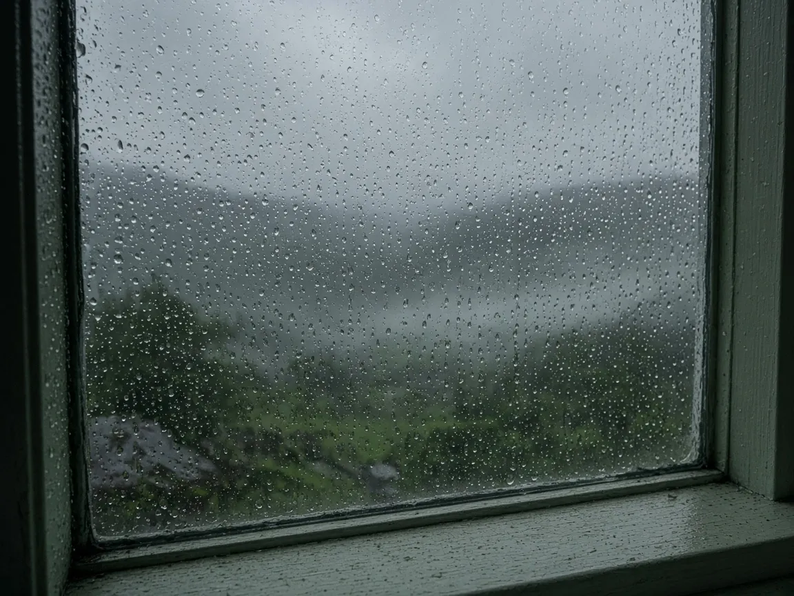 Close view of a residential window in wet weather — illustrative for Hamilton, South Lanarkshire